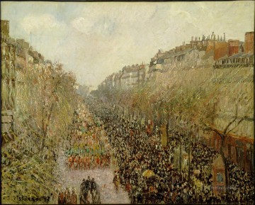 bulevar Pintura al %C3%B3leo - bulevar montmartre mardi gras 1897 Camille Pissarro